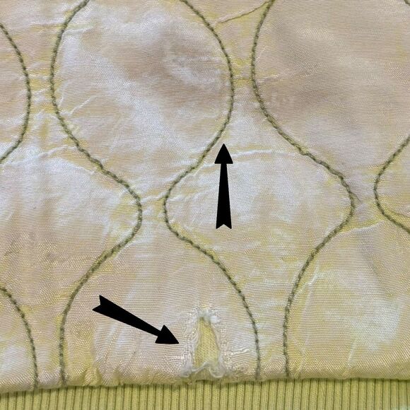 Out From Under Urban Outfitters Boho Quilted Half Zip Sweatshirt Yellow S Flawed - Picture 7 of 8